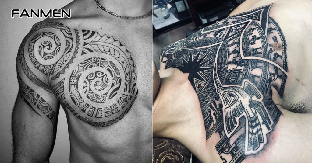 Hình xăm trống đồng Việt Nam ở ngực