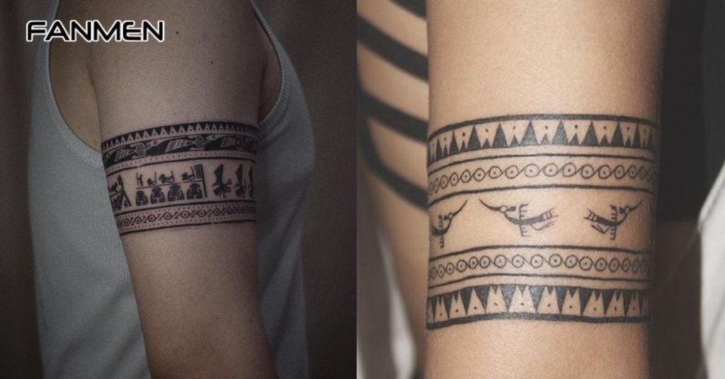 Hình xăm họa tiết trống đồng Việt Nam ở cánh tay 3