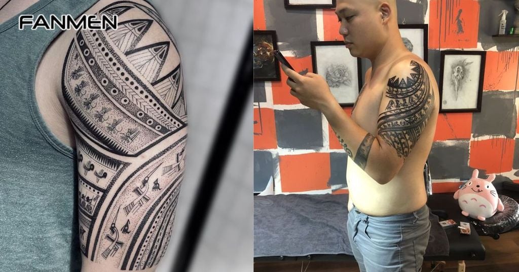 Hình xăm trống đồng Việt Nam ở tay 7