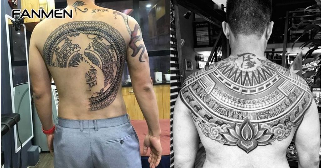 Hình xăm trống đồng Việt Nam ở lưng 3