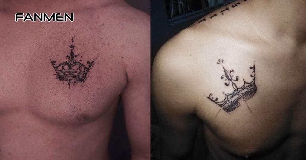 Hình xăm vương miện nam đơn giản