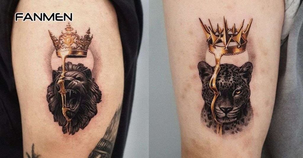 Hình xăm vương miện nam màu