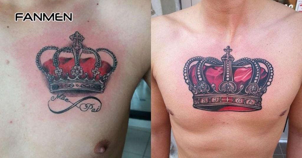 Hình xăm vương miện nam màu