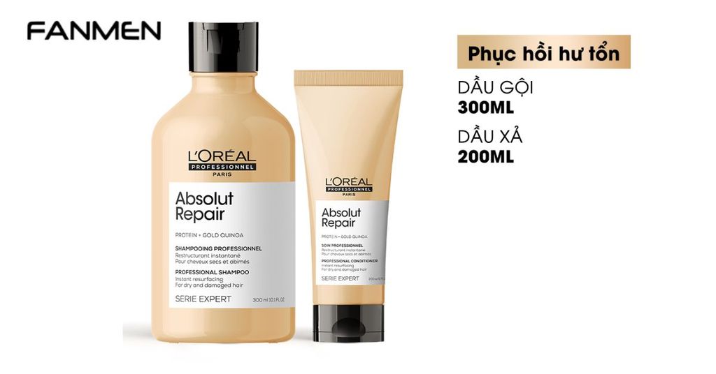 Dầu gội phục hồi tóc hư tổn cho nam L'oreal Absolut Repair