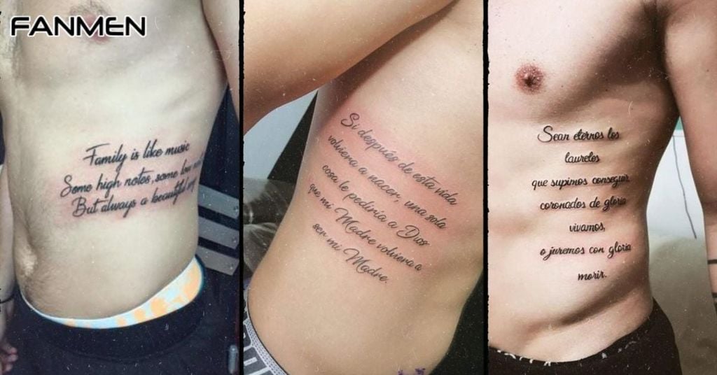 Hình xăm chữ ở mạn sườn cho nam&nbsp;mẫu 12