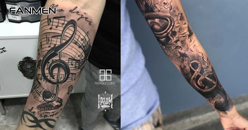 Hình xăm nốt nhạc cho nam mẫu 10