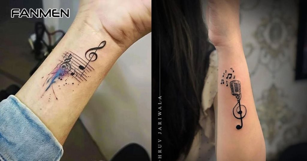 Hình xăm nốt nhạc cho nam mẫu 25