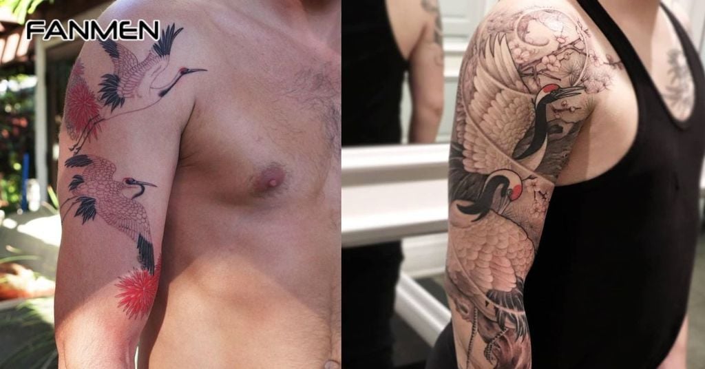 Hình xăm tiên hạc cho nam mẫu 21