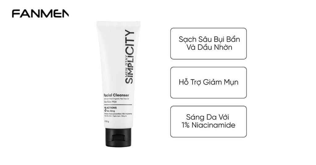 Sữa rửa mặt nam Men Stay Simplicity Facial Cleanser