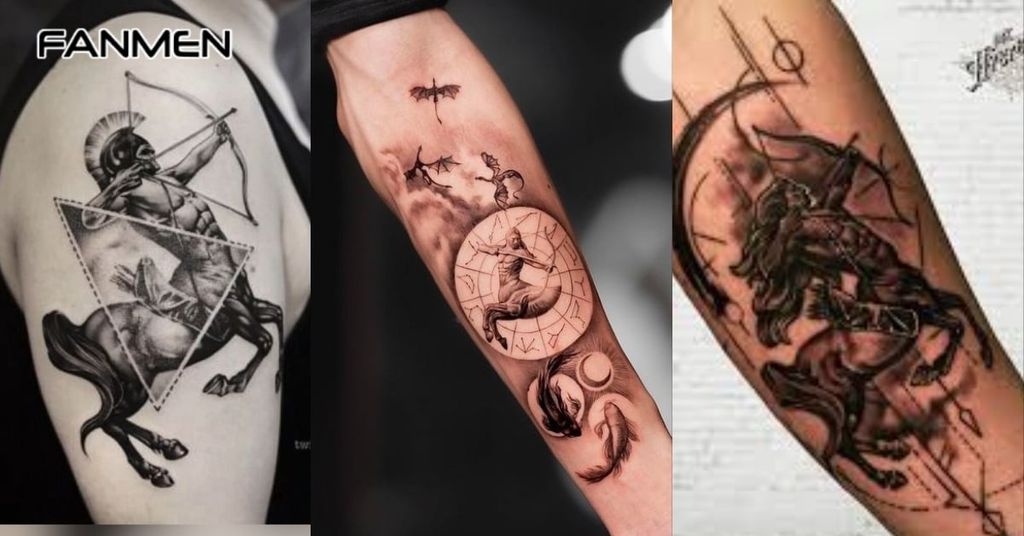 Hình Xăm Nhân Mã Phong Cách Dotwork và Blackwork 2