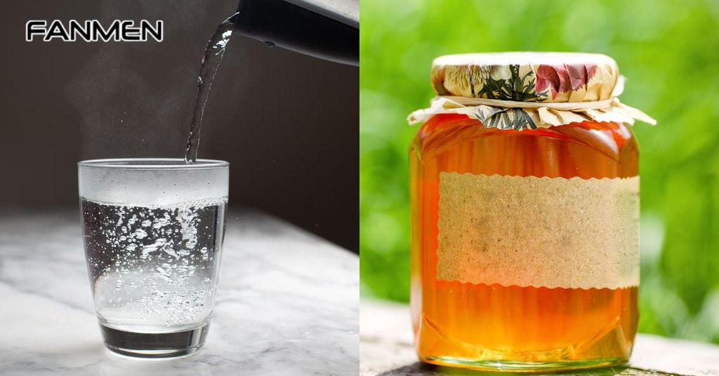 Súc miệng bằng&nbsp;kết hợp mật ong và nước ấm