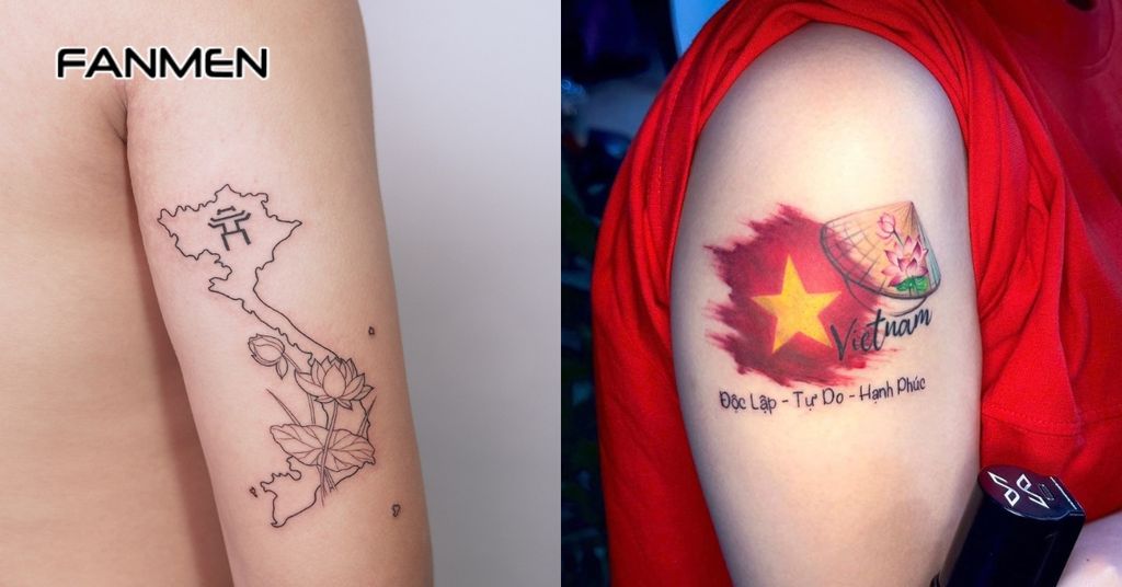 Hình Xăm Bản Đồ Việt Nam Phong Cách Nghệ Thuật 3