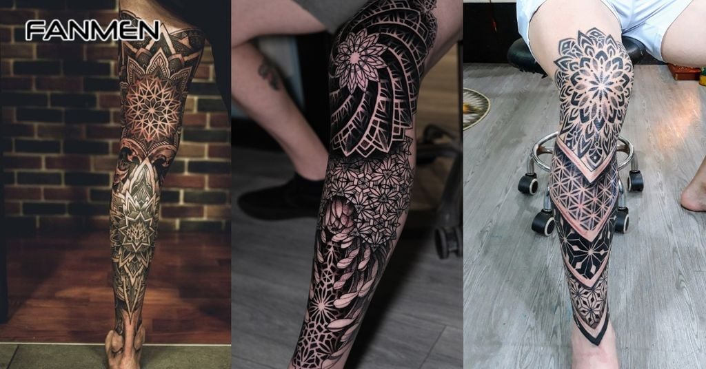 Hình Xăm Full Chân Phong Cách Mandala 1