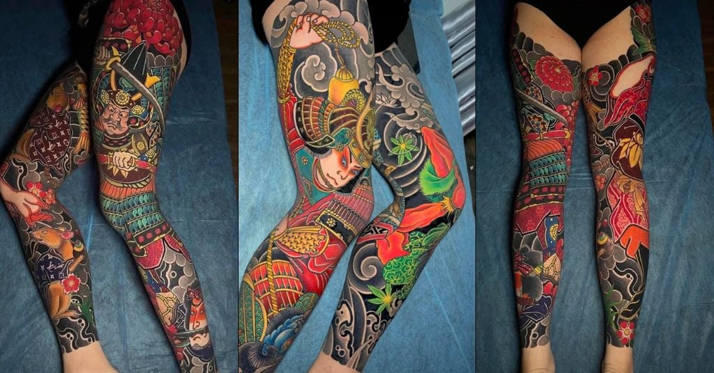 Hình Xăm Full Chân Phong Cách Nhật Cổ 3