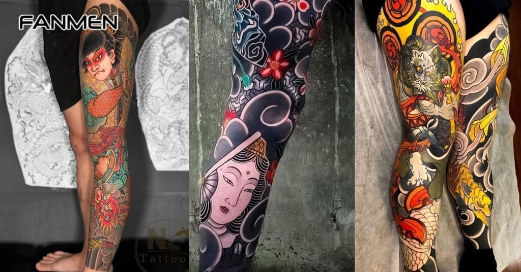 Hình Xăm Full Chân Phong Cách Nhật Cổ 5
