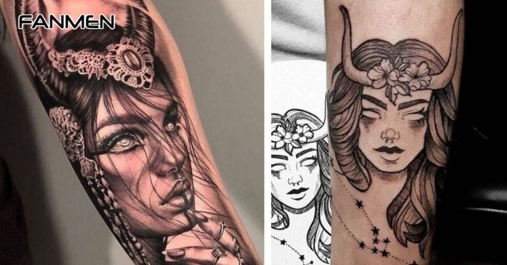 Hình Xăm Kim Ngưu Kết Hợp Yếu Tố Khác 2