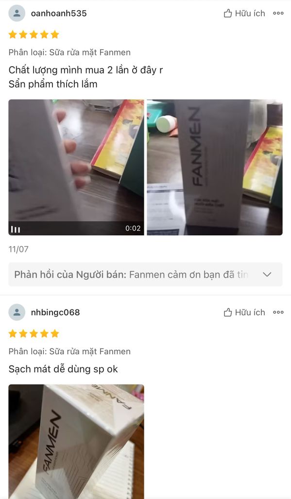 sữa rửa mặt Fanmen có tốt không