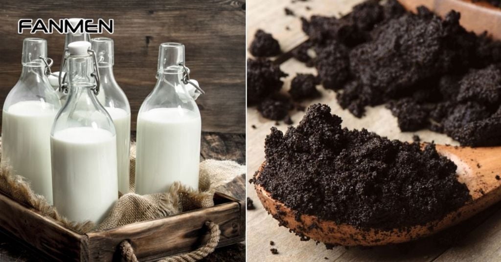 Đắp mặt nạ làm trắng da bằng sữa đậu nành và bã cà phê