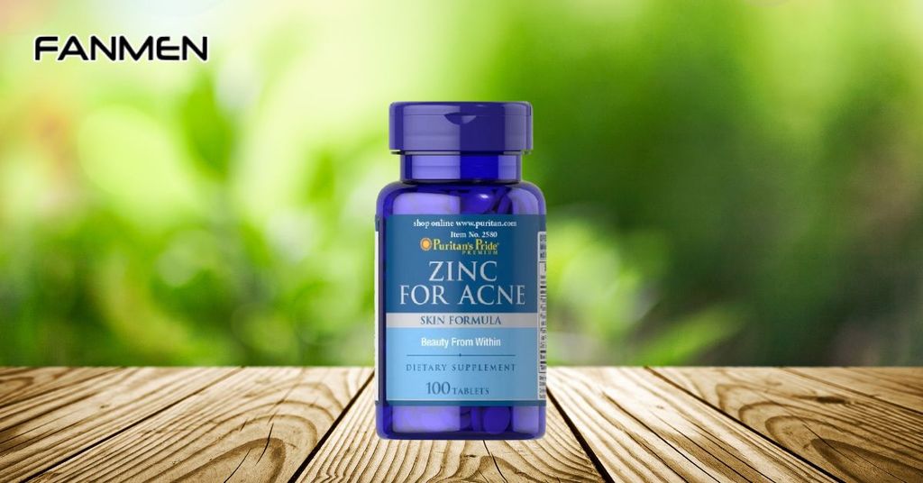 Thuốc uống trị mụn nội tiết cho nam Puritan’s Pride Zinc for Acne