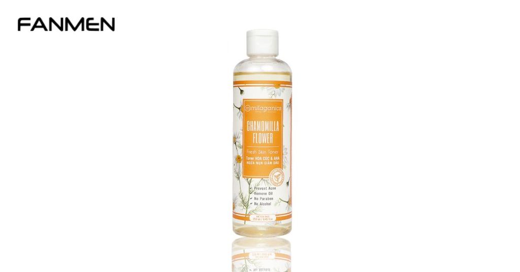 Nước hoa hồng Milaganics Hoa Cúc & AHA ngừa mụn, giảm dầu