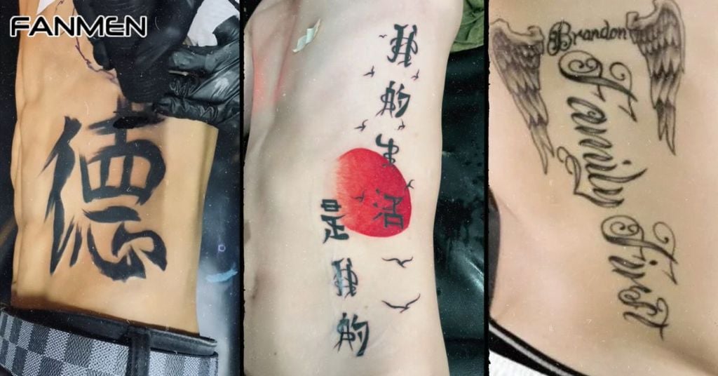 Hình xăm chữ đẹp cho nam ở mạn sườn&nbsp; mẫu 7