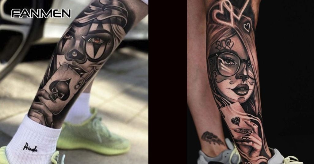 Hình Xăm Full Chân Phong Cách Biểu Tượng 3