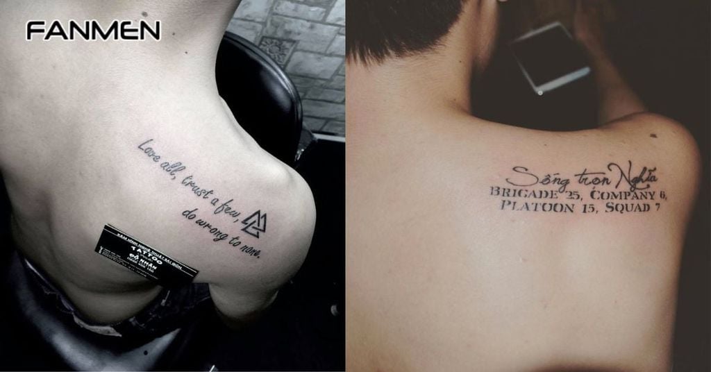 Ý nghĩa của hình xăm chữ ở vai nam