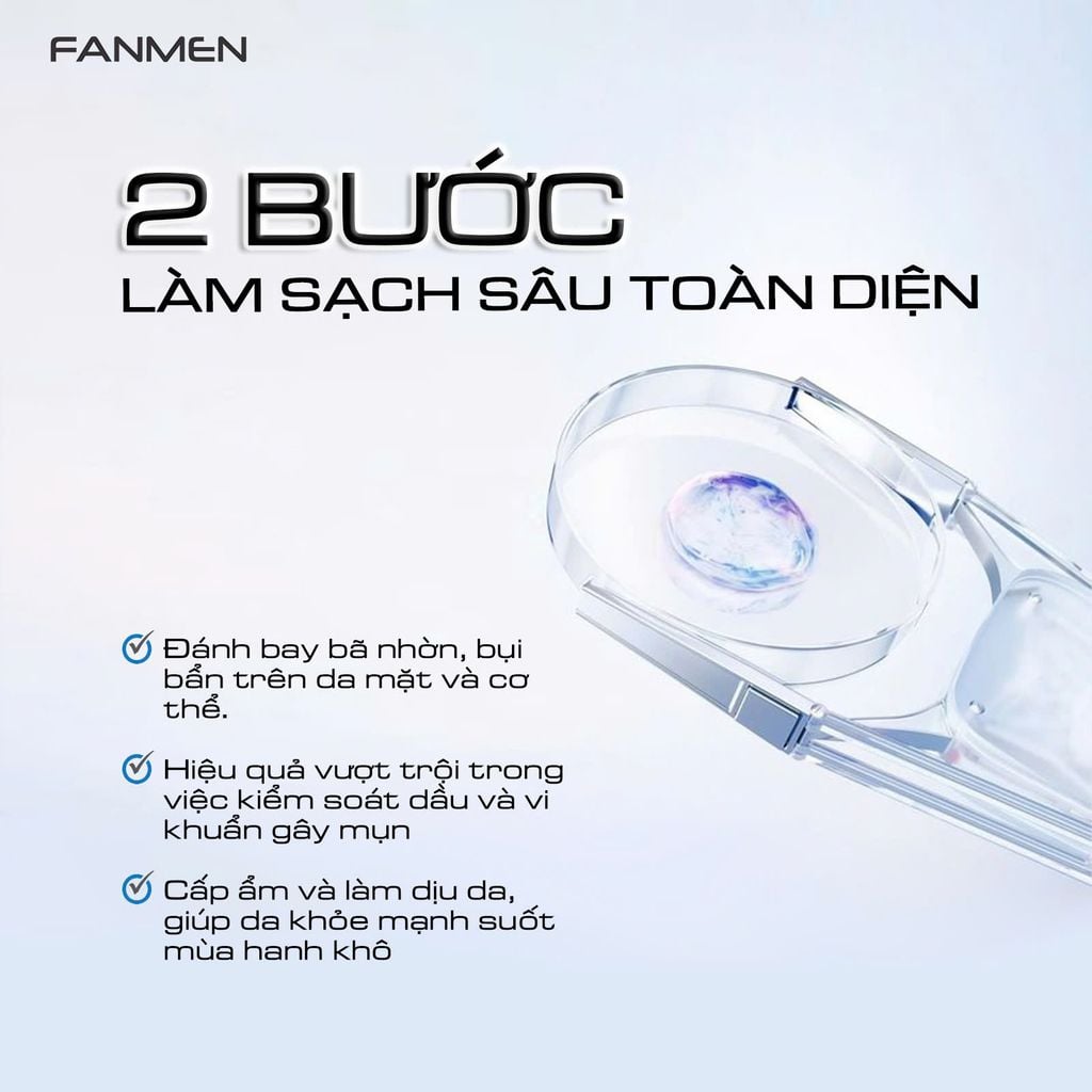 combo sữa rửa mặt sữa tắm Fanmen