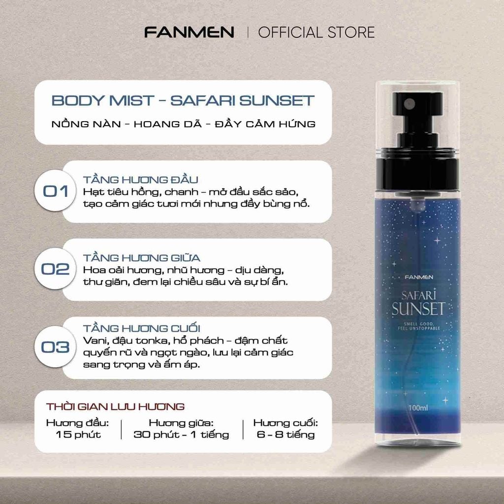 body mist Safari Sunset
