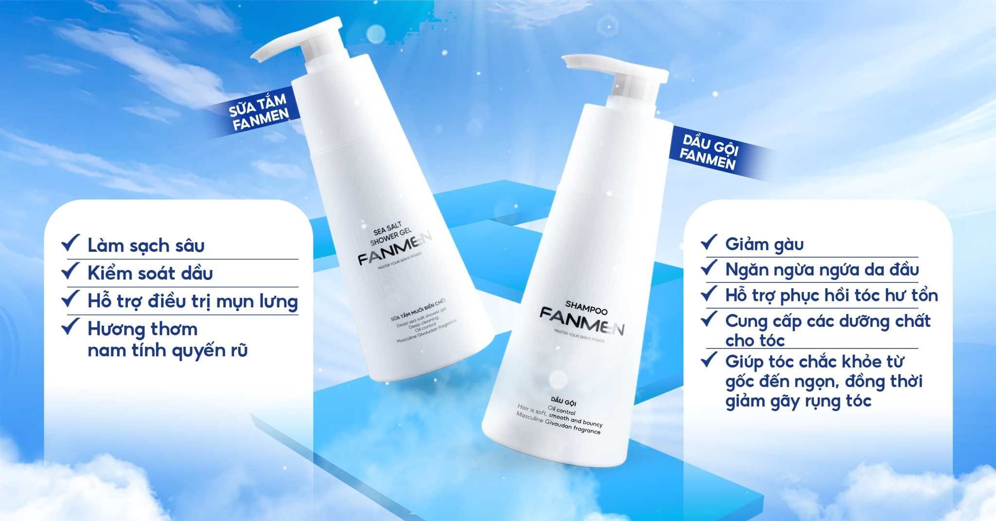 Combo sữa tắm và dầu gội Fanmen