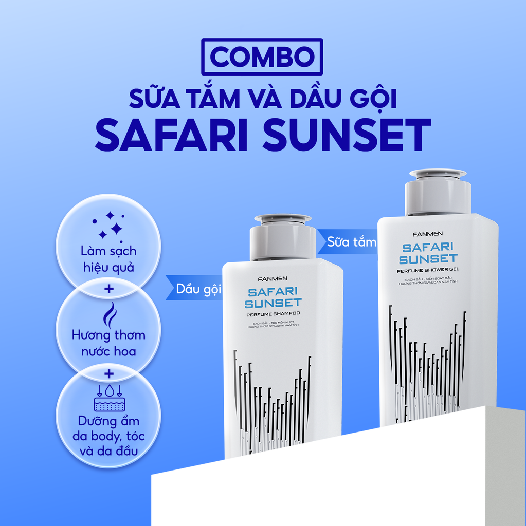 COMBO SỮA TẮM SAFARI SUNSET VÀ DẦU GỘI SAFARI SUNSET