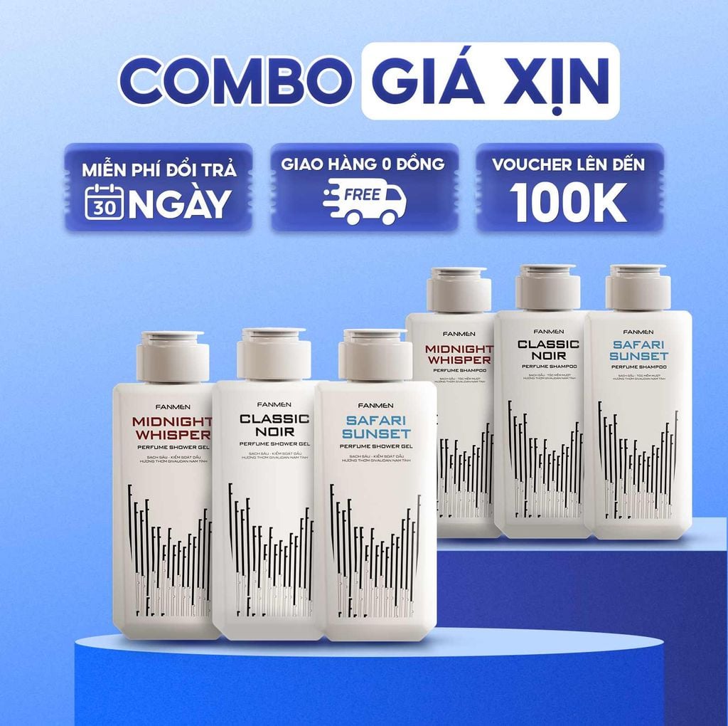Combo sữa tắm và dầu gội Fanmen
