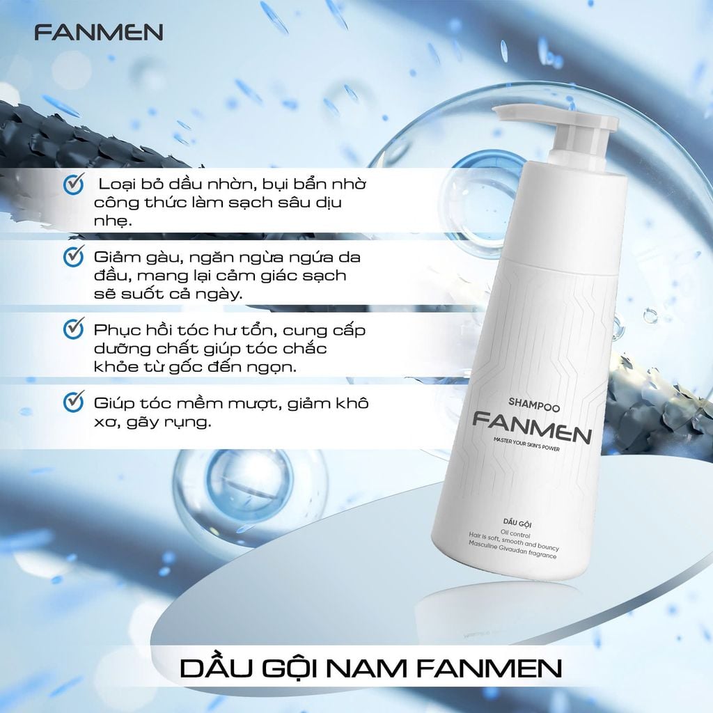 Combo Sữa rửa mặt + Toner + Sữa tắm + Bọt vệ sinh + Dầu Gội Fanmen