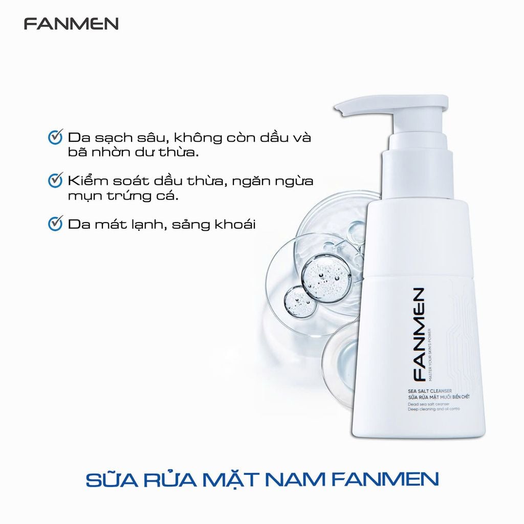 Combo Sữa rửa mặt, Sữa tắm, Bọt vệ sinh và Toner Fanmen