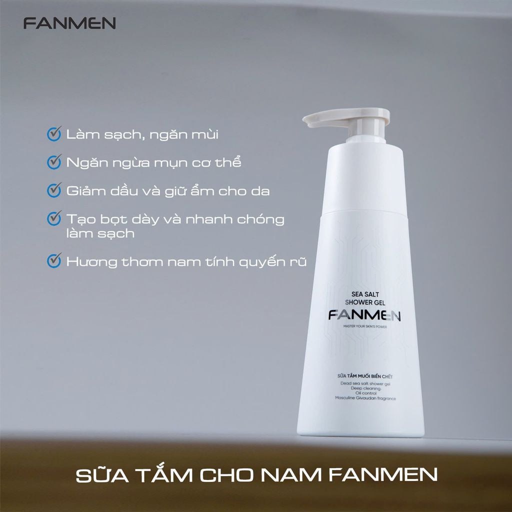 combo sữa rửa mặt sữa tắm Fanmen